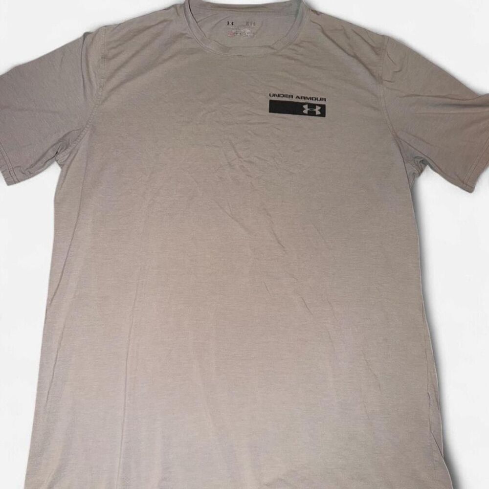 Under-armour Men's Grey and Tan T-shirt